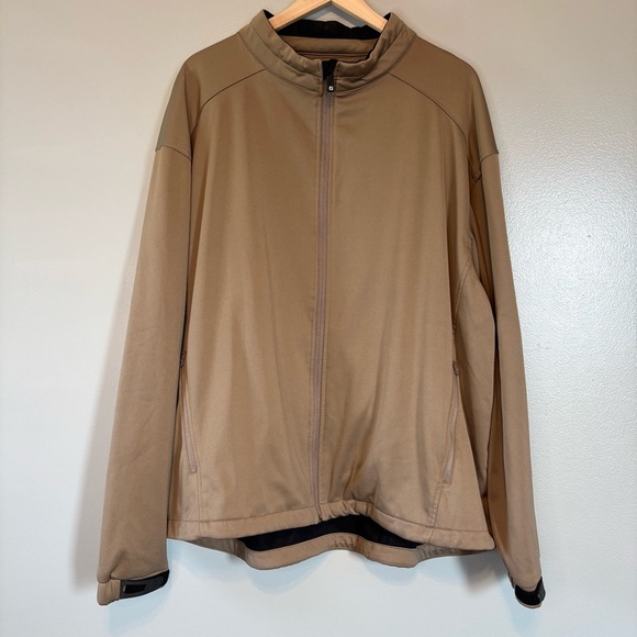Footjoy 2XL Full Zip Fleece Lined Soft Shell Golf Jacket Brown - Picture 1 of 6